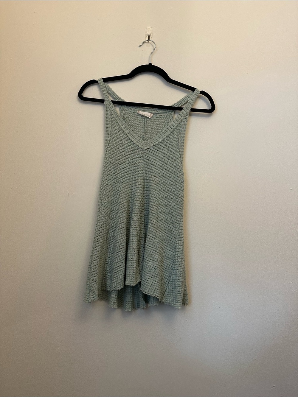 Altar’d State Waffle Knit Swing Tank Top Sage Green Sleeveless Boho Flowy XS